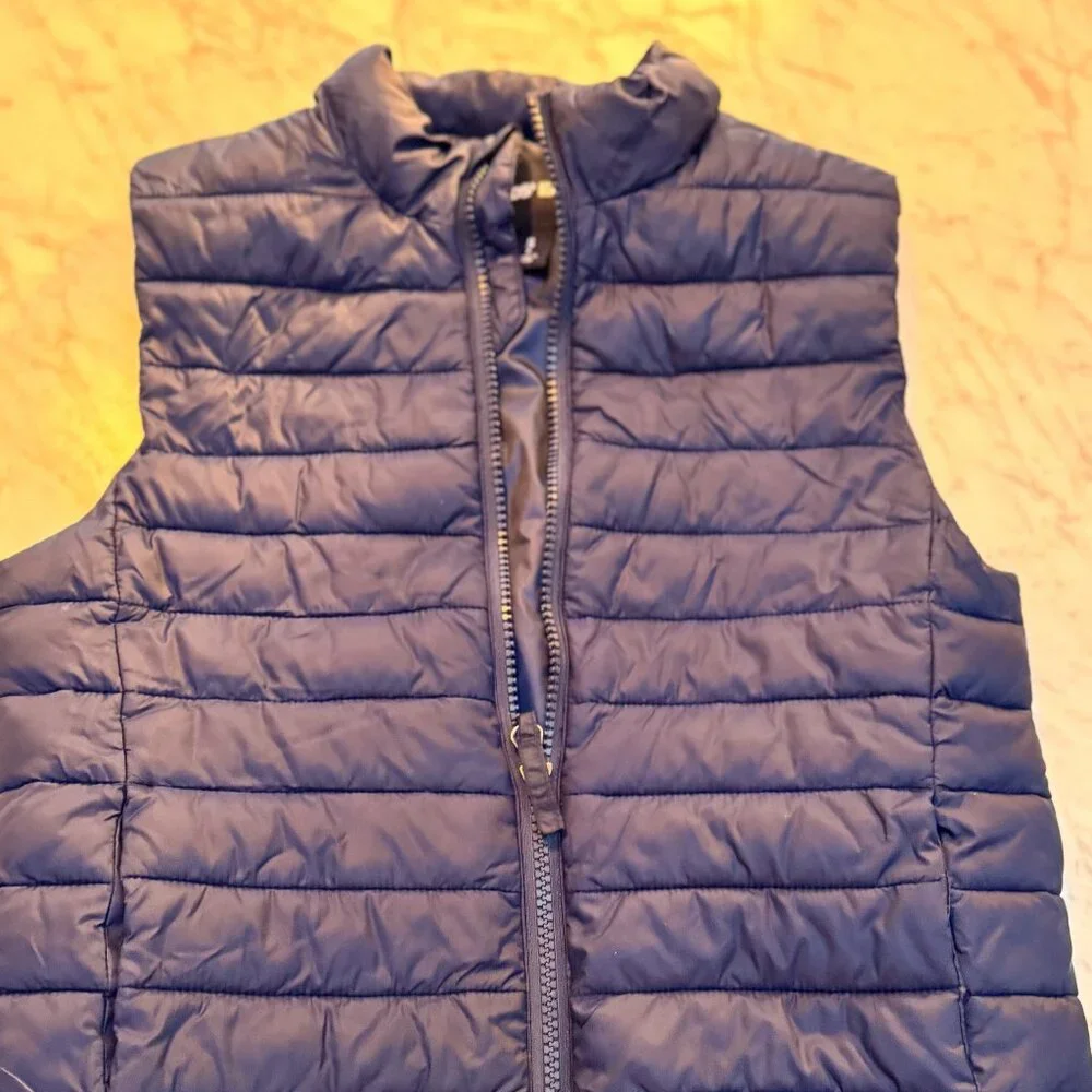 Lands End Boys Navy Blue Down Puffer Vest Size 8 Kids Winter Outerwear